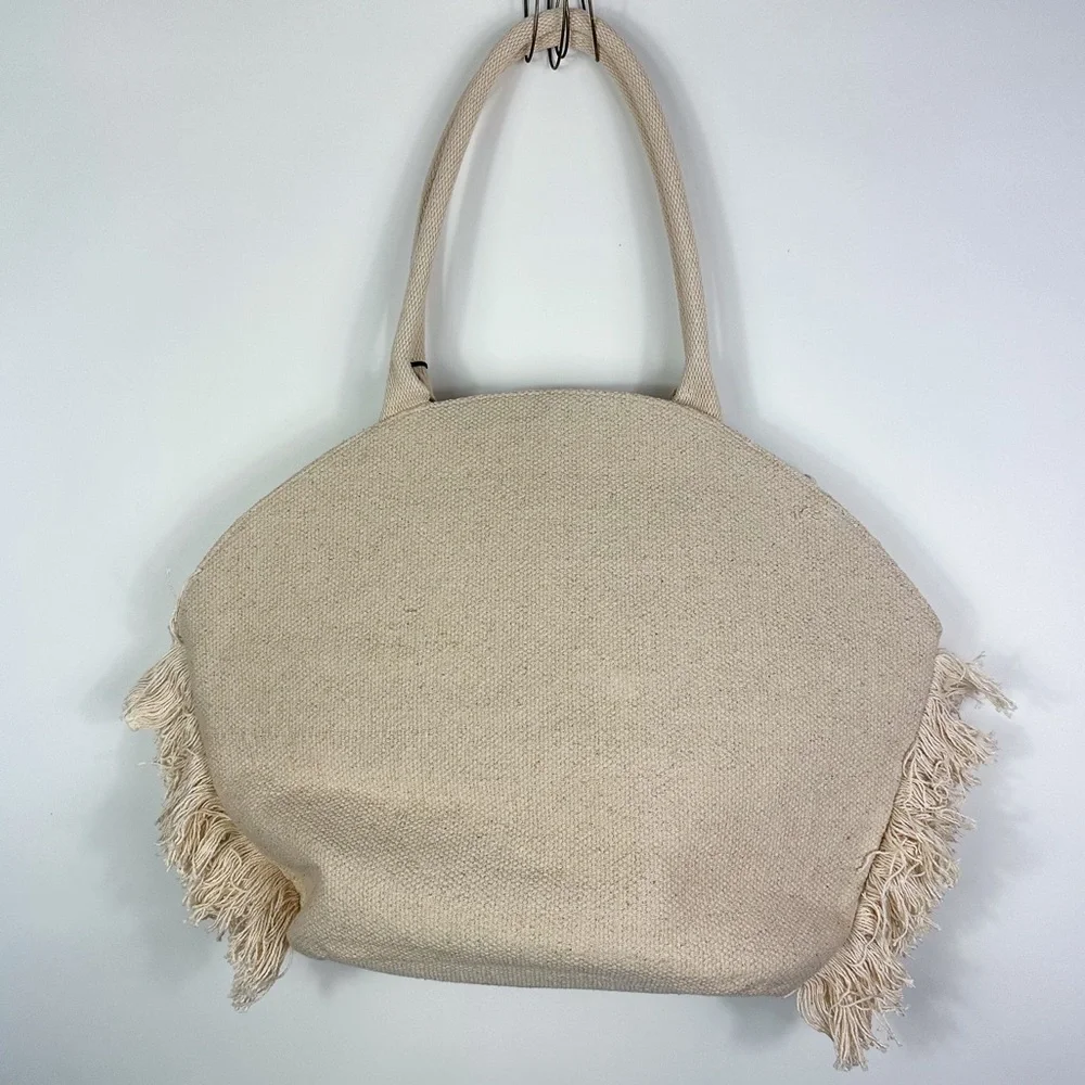 Shade & Shore Cream Oversized Beach Tote Bag